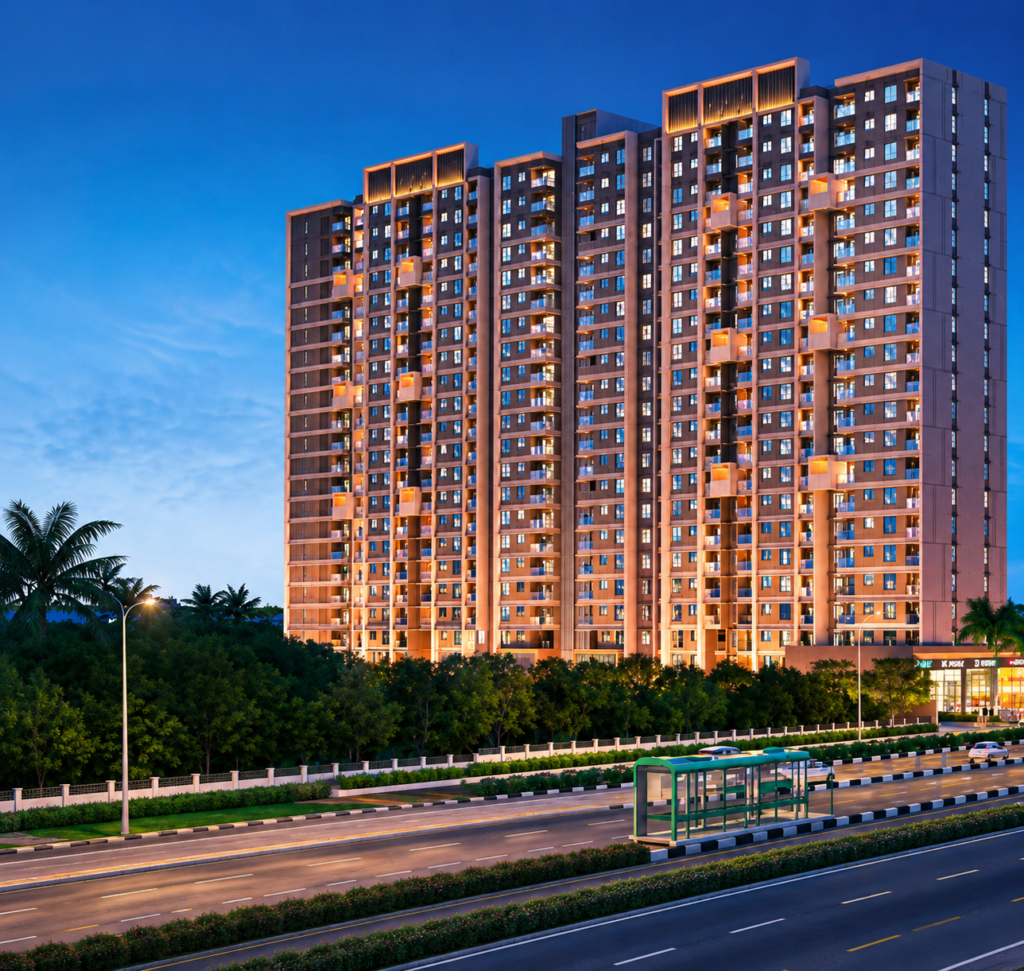 Vision 24 Degree offers premium 3 & 4 BHK homes at Wadmukhwadi with BRT Road connectivity, luxury amenities, spacious layouts, secure gated living, and excellent investment potential in North Pune’s rapidly growing residential market.